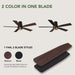52 Inch Ceiling Fans with Lights, Farmhouse Ceiling Fan with Lights and Remote, Noiseless DC Motor, Black Flush Mount Ceiling Fan for Bedroom Living Room Indoor Outdoor