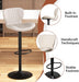 Bar Stools Set of 2, Leather Adjustable Barstools Counter Height Modern Bar Stools, Island Chairs Set of 2 for Kitchen, Beige