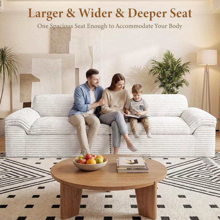 Beige Oversized Sofa For Living Room InteriorDecor