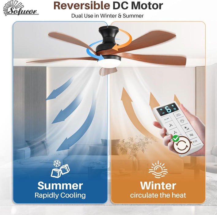 Smart Ceiling Fan With Dimmable Integrated Lighting
