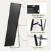 Full Length Mirror 59"X17" Full Body Floor Mirror for Bedroom or Cloakroom, Can Stand Alone, Hang or Lean against Wall, Tall Wall Mirror with Stand and Sleek Aluminum Alloy Thin Frame