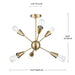 Clementine 19.25 In. 6-Light Matte Gold Semi-Flush Mount Ceiling Light