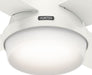 Fan Dempsey Low Profile Ceiling Fans with Lights and Remote, Flush Mount Ceiling Fan with Lights, Metal, Fresh White, 44 Inch LED