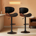 Bar Stools Set of 2, Adjustable Swivel Leather Bar Stools for Kitchen Island, Mid Century Modern Counter Height Bar Chairs Barstools with Back & Footrest (Black)