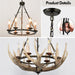 Six-Light Rustic Antler Chandelier With Wagon Wheel