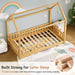 Twin Size NaturalWood PlayhouseStyle Bed Guardrails