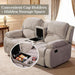 Soft Microfiber Reclining Sofa Set, Drop down Table, Cupholder Console, Living Room Set, Sofa Loveseat Glider Chair 8018M (Light Grey, Sofa+Loveseat)