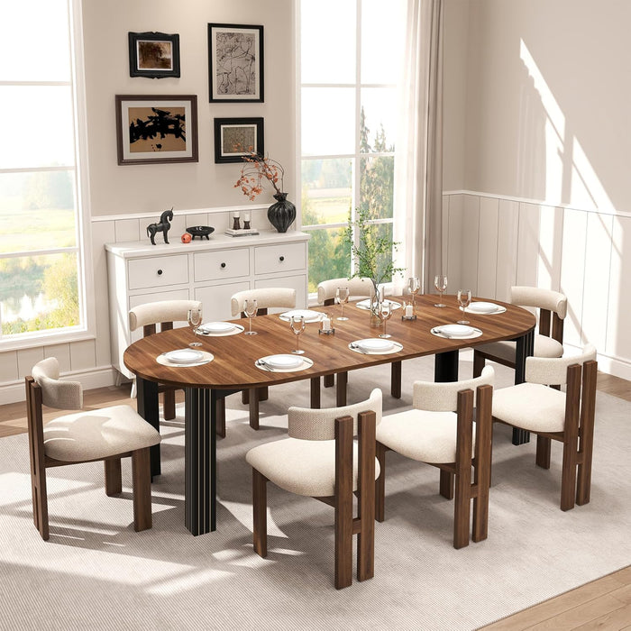 Walnutwood Oval Extendable Dining Table With Leaves