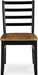 Blondon Rectangular Dining Room Table Set with 6 Chairs, Chevron Pattern, Tapered Legs, Seats 6, Wood, 60" Long, Brown & Black