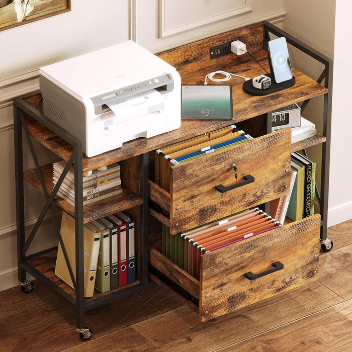 Lockable Industrial Grade File Cabinet Power Outlets
