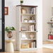 70" White Tall Book Shelf, 5 Tier Wooden Farmhouse Bookcase | Adjustable Shelves Book Case, Open Display Storage, Wood Veneer Bookshelves, Thick Sturdy Base, for Living Room,Office