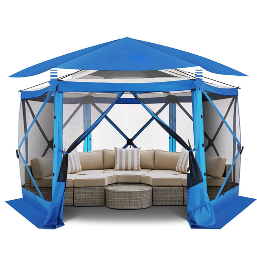 Pop up Gazebo Starry Sky Screen Tent Screen House with a Mesh Top for Camping, 12X12 Screen Room with Mosquito Netting, Hub Tent Instant Screened Canopy with Carrying Bag, Blue