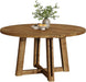47.3" Solid Wood Dining Table for 4-6, round Wood Kitchen Table | Farmhouse Kitchen & Dining Room Table, Sturdy and Stable, Circle Dinner Table with Wood Legs, Easy Assembly, Rustic Brown