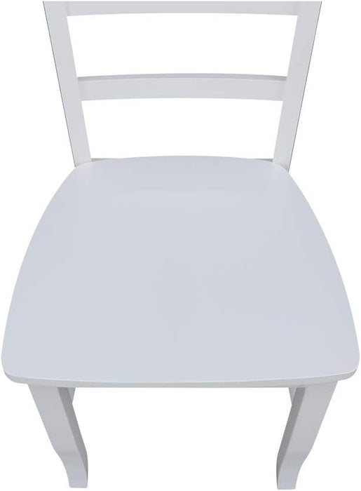 International Concepts Set of Two Madrid Ladderback Dining Chairs, White