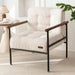 Beige Upholstered Decorative Chair With Metal Frame