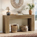 63-Inch Long Console Table, Farmhouse Narrow Sofa Table behind the Couch for Living Room, Entryway, Hallway, Foyer, Natural Brown