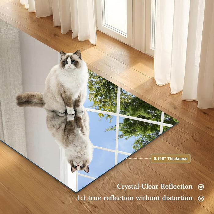 Frameless Mirror, 60"X40" Bathroom Mirror for over Sink, Upgraded Shatterproof, Large Rectangle Unframed Mirror for Wall, Bathroom, Bedroom, Living Room, Entryway, Hang Horizontal/Vertical
