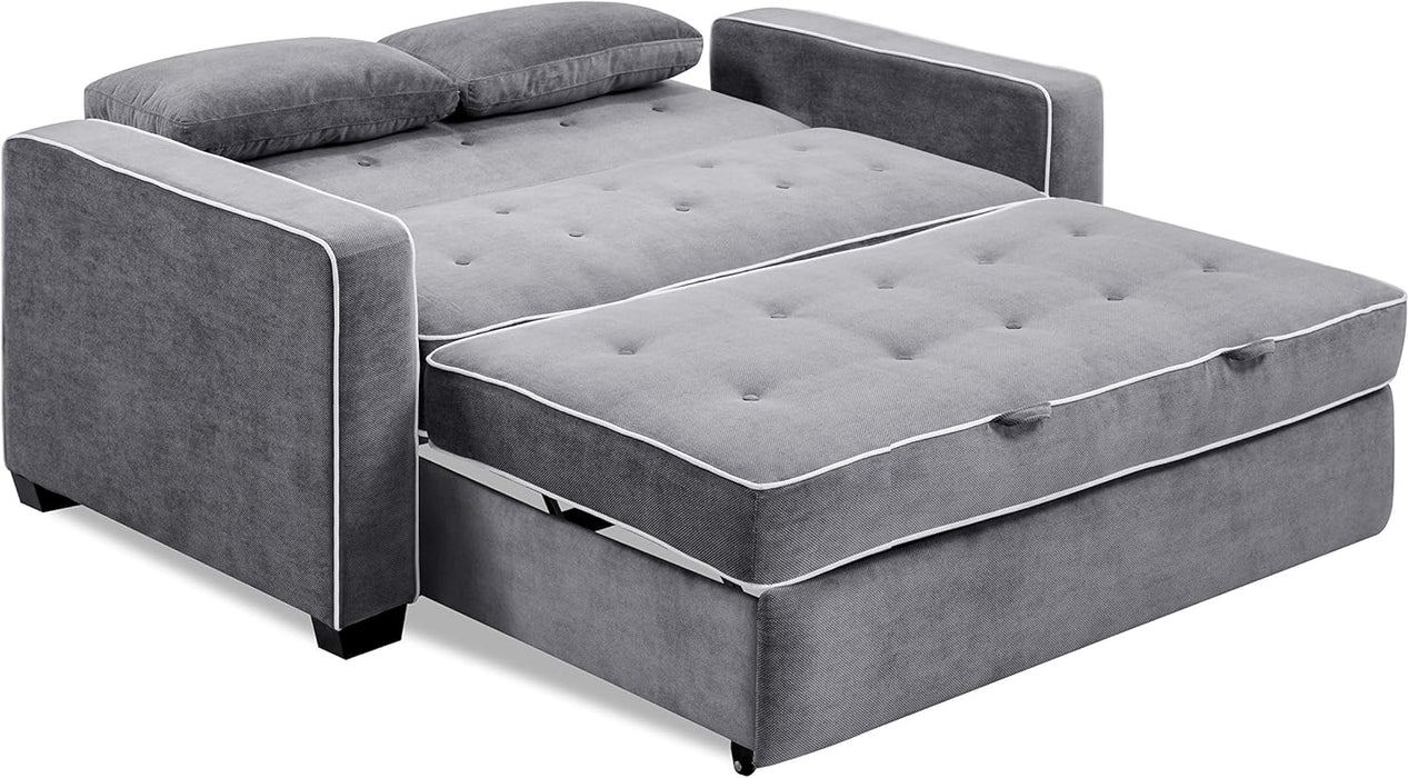 Ainsley Loveseat with Pull Out Sleeper Microfiber Charcoal Full