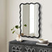 28X40 Inch Wavy Wood Mirror for Wall, Black Solid Wood Frame