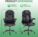 Ergonomic Office Chair - High Back PU Leather Desk Chair Black