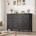 6 Dresser for Bedroom, 47 in Wide Drawer Dresser with Storage Freestanding, Wooden Closet Storage Chest for Living Room, Bedroom, Entryway, Black