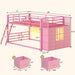 Pink Twin Over Bunk Bed With RGBLEDIlluminationSystem
