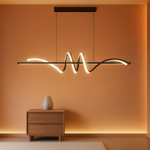 Modern LED Pendant Lights, 39In Chandelier Dimmable with Remote Control 3000K-6000K Adjustable Color Temperature, Aluminum Island Lighting Lamp Fixture for Kitchen, Dining Room, Billiard Room