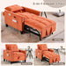 Three In One Velvet Orange Convertible SleeperChair