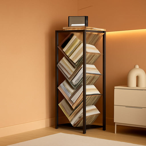 Tree Bookshelf - 9 Tier Floor Standing Tree Bookshelf for Hardcover Books, Small Bookshelf for Small Spaces Bookshelves Wooden Book Storage Organizer Shelves for Bedroom Living Room