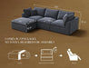 110 Inch Cloud Convertible Sectional Sofa GreyFabric
