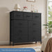 9 Drawer Dresser for Bedroom, Fabric Storage Organizer with Sturdy Metal Frame, Wooden Top Chest of Drawers for Closet Entryway Guest Room,Matte Black