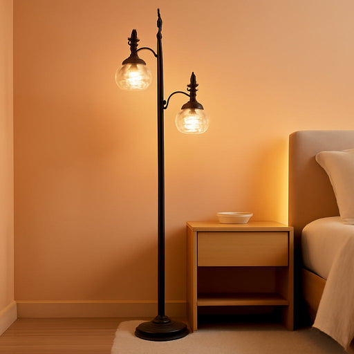 Black Floor Lamp Dimmable Illuminated Standing Light