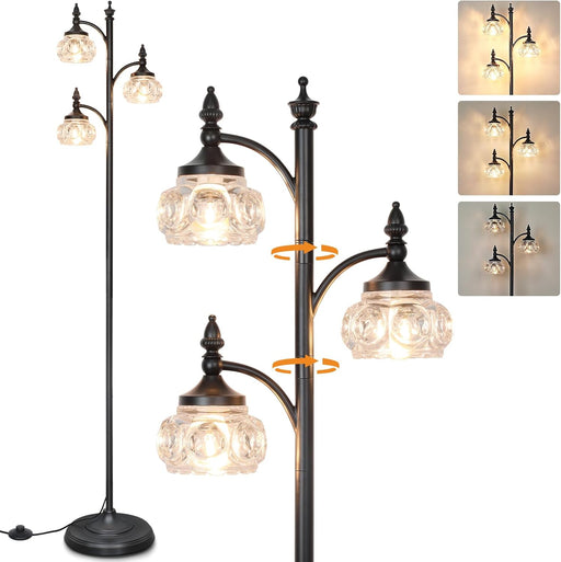 Black Floor Lamp Dimmable Illuminated Standing Light