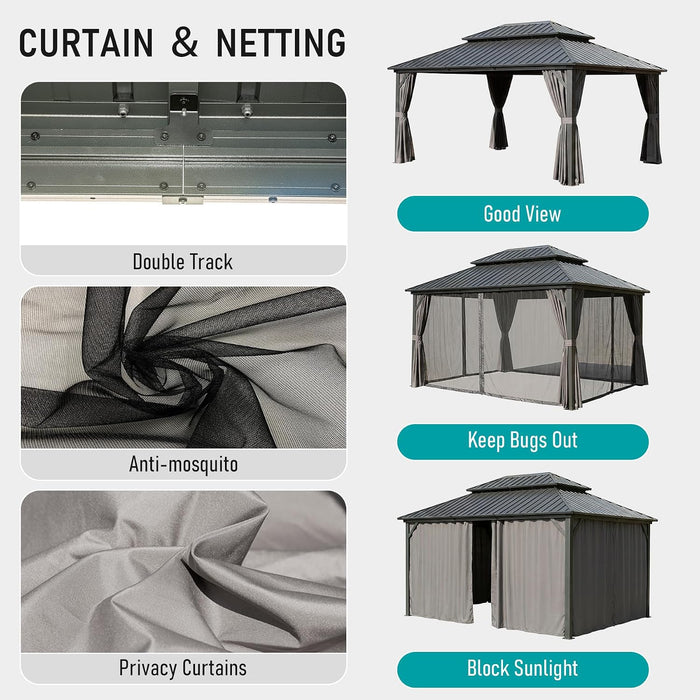Outdoor Gazebo 10x14 Hardtop Patio Deck BackyardLivingSpace