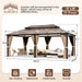 12x20 Polycarbonate Gazebo Dark Brown Aluminum Frame