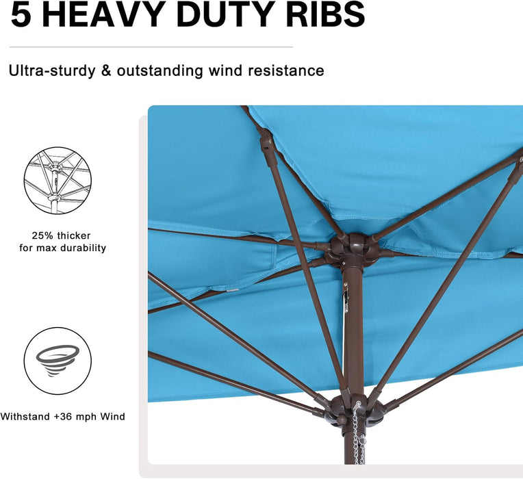 Nine Foot Turquoise Patio Umbrella Fade Resistant UV