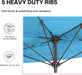 Patio Umbrella 9FT Outdoor Half Umbrella(Turquoise) | Fade & UV Resistant Fabric, 5 Fiberglass Ribs, Waterproof, Air Vent, Crank Operated, Great for Patio, Backyard, Garden, Deck
