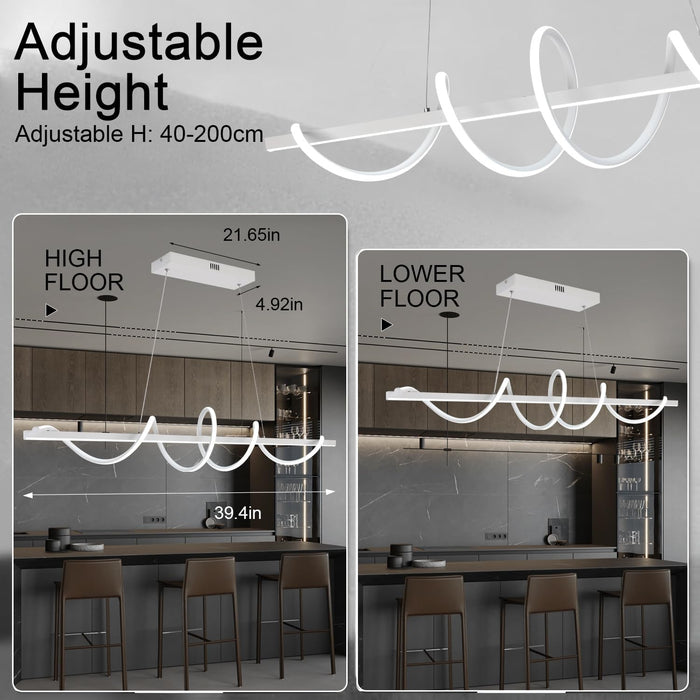47.24Inch Dimmable LED Pendant Light Fixture Dining