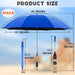 2 PACK Beach Umbrella with Universal Clamp,Upf 50+ 360 ° Adjustable Umbrella,Portable Umbrella for Beach Chair,Patio Chairs (Not Include Chair)