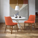 Azalea Orange Fabric and Walnut Wood Dining Side Chairs - Set of 2