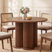 Fluted round Dining Table for 4-6, 47'' Wood Kitchen Tables for Dining Room