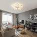 Modern White Ceiling Light, Dimmable LED Flush Mount Light, Remote Control Lamp for Living Room Dining Bedroom Kitchen