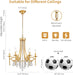 Gold Round Luxurious Crystal Chandelier Six Luminaires