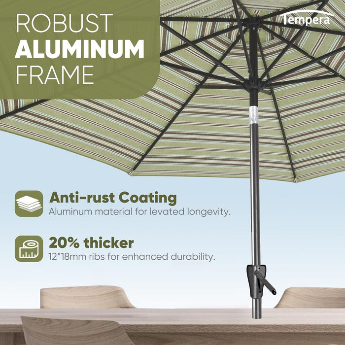 Patio Market Outdoor Table Umbrella with Push Button Tilt and Crank, Large Sun Umbrella with Sturdy Pole & Fade Resistant Canopy, Easy to Set