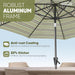 Patio Market Outdoor Table Umbrella with Push Button Tilt and Crank, Large Sun Umbrella with Sturdy Pole & Fade Resistant Canopy, Easy to Set