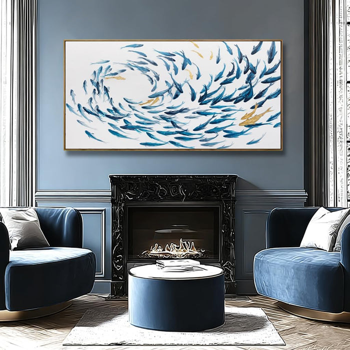 Blue Ocean ExtraLargeSize Canvas Wall Art 29x58Inches