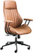 Ergonomic Home Office Chair, Mid-Century Modern Leather Chair with Lumbar Support, High Back Swivel Rolling Executive Chair, Comfy Task Computer Desk Chair (Brown, Suede Leather)