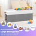 Oversized Collapsible Toy Storage Box Lidded GrayFabric