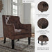 Traditional Upholstered Accent Chair 20.5 Inch Brown