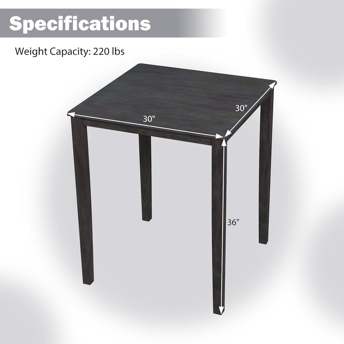 Graphite Square Dining Table Contemporary Solid Wood